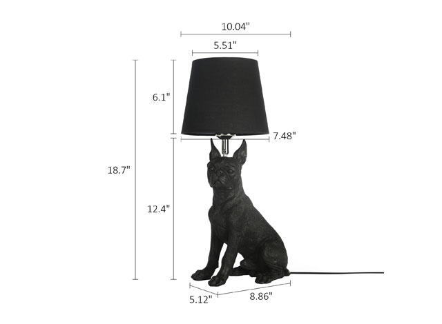 animal theme decor boston dog sculpture table lamp 8