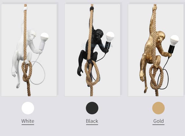 Polyresin Sitting Monkey Table Lamp