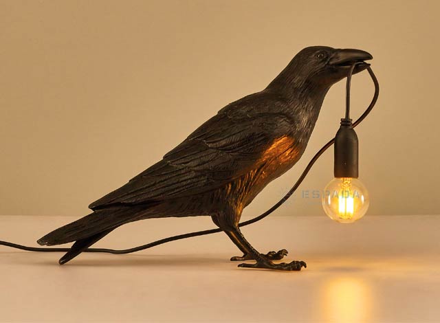 Creative Raven Sculpture LED Bird Lamps