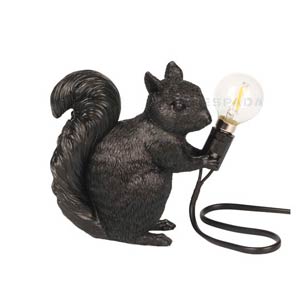 Unique Squirrel Figurine Table Lamp