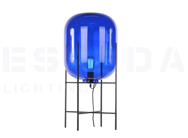 Modern Glass Shade Iron Frame Table Lamp