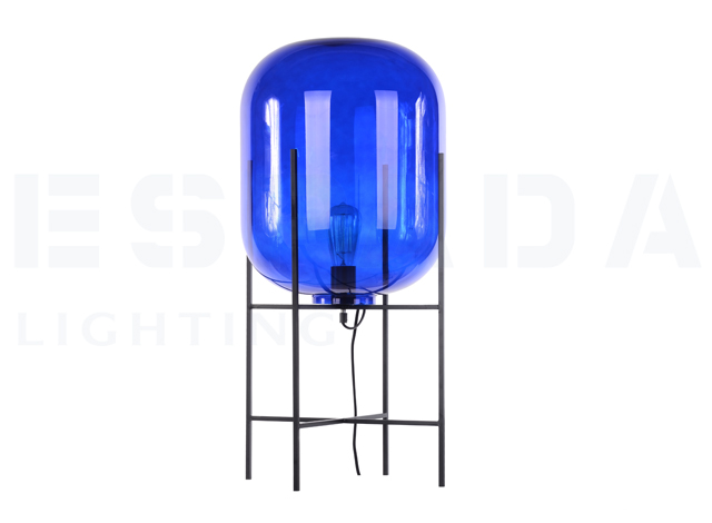 Modern Glass Shade Iron Frame Table Lamp