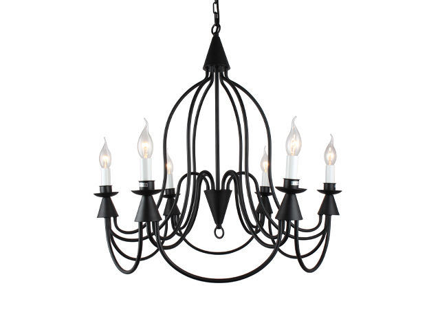 ES075 American Vintage Style Dining Room 6 Arm Metal Chandelier