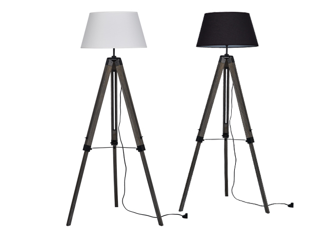 ES488 Industrial Fabric Shade Tripod Floor Lamp