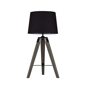 Industrial Style Tripod Table Lamps with Fabric Shade