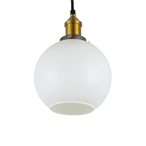 Vintage Cafe Lighting White Glass Globe Pendant Light