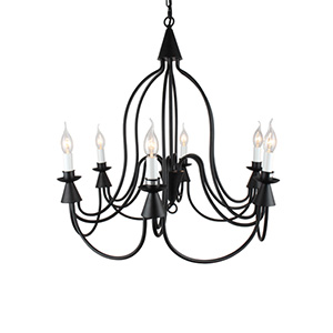 American Vintage Style Dining Room 6-arm Metal Chandelier