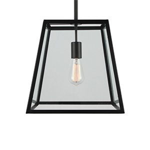 Geometric Metal and Glass Lantern Pendant Light for Kitchen