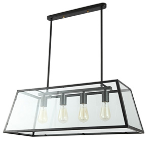 Industrial Farmhouse Lighting 4-light Linear Chandelier for Dining Room