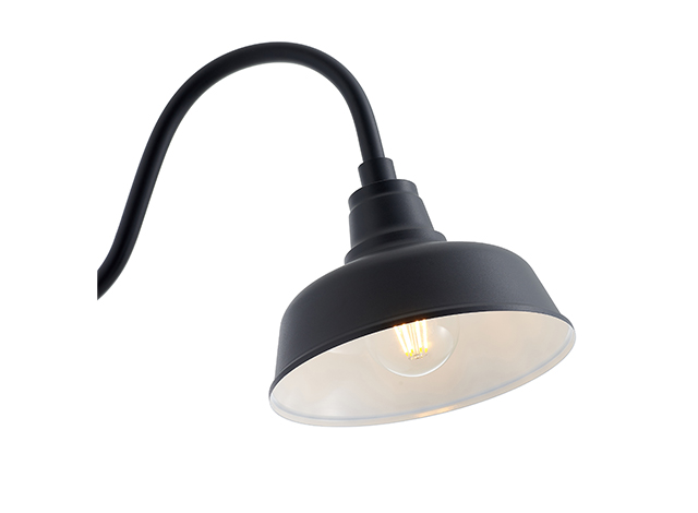 black gooseneck outdoor light