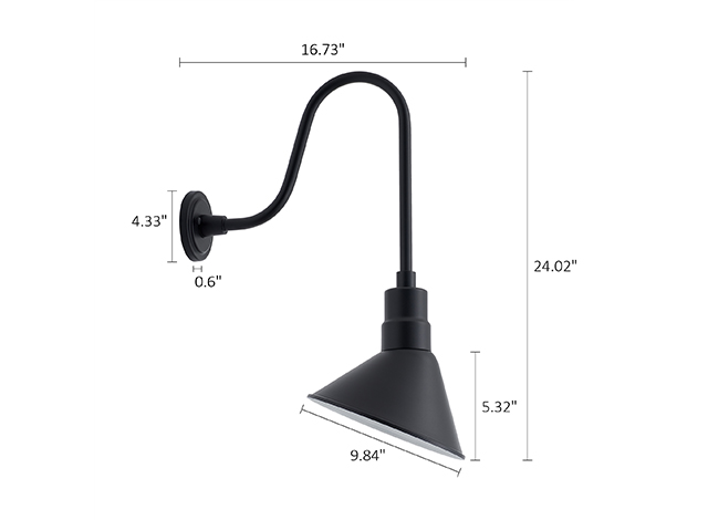 gooseneck wall mount light