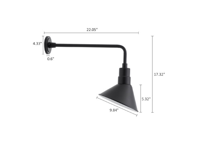 outdoor angle shade gooseneck sign light 3