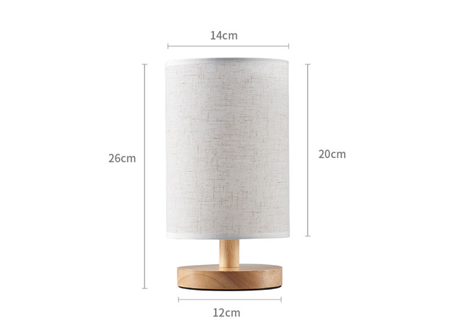 bedside led dimmable night light with fabric shade 1