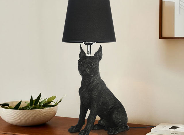 animal theme decor boston dog sculpture table lamp 9
