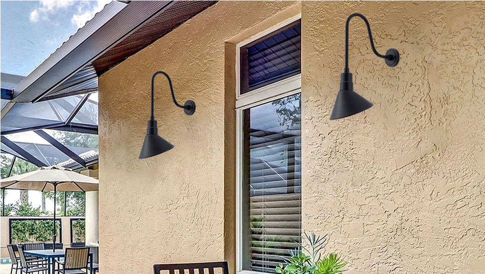 Industrial Outdoor Gooseneck Wall Light