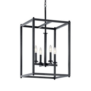 Industrial 4-light Lantern Geometric Chandelier Pendant Light