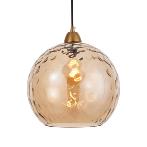 Vintage Colorful Water Ripple Spherical Glass Shade Pendant Light