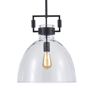 Industrial Kitchen Island Glass Cloche Pendant Light 16 Inch